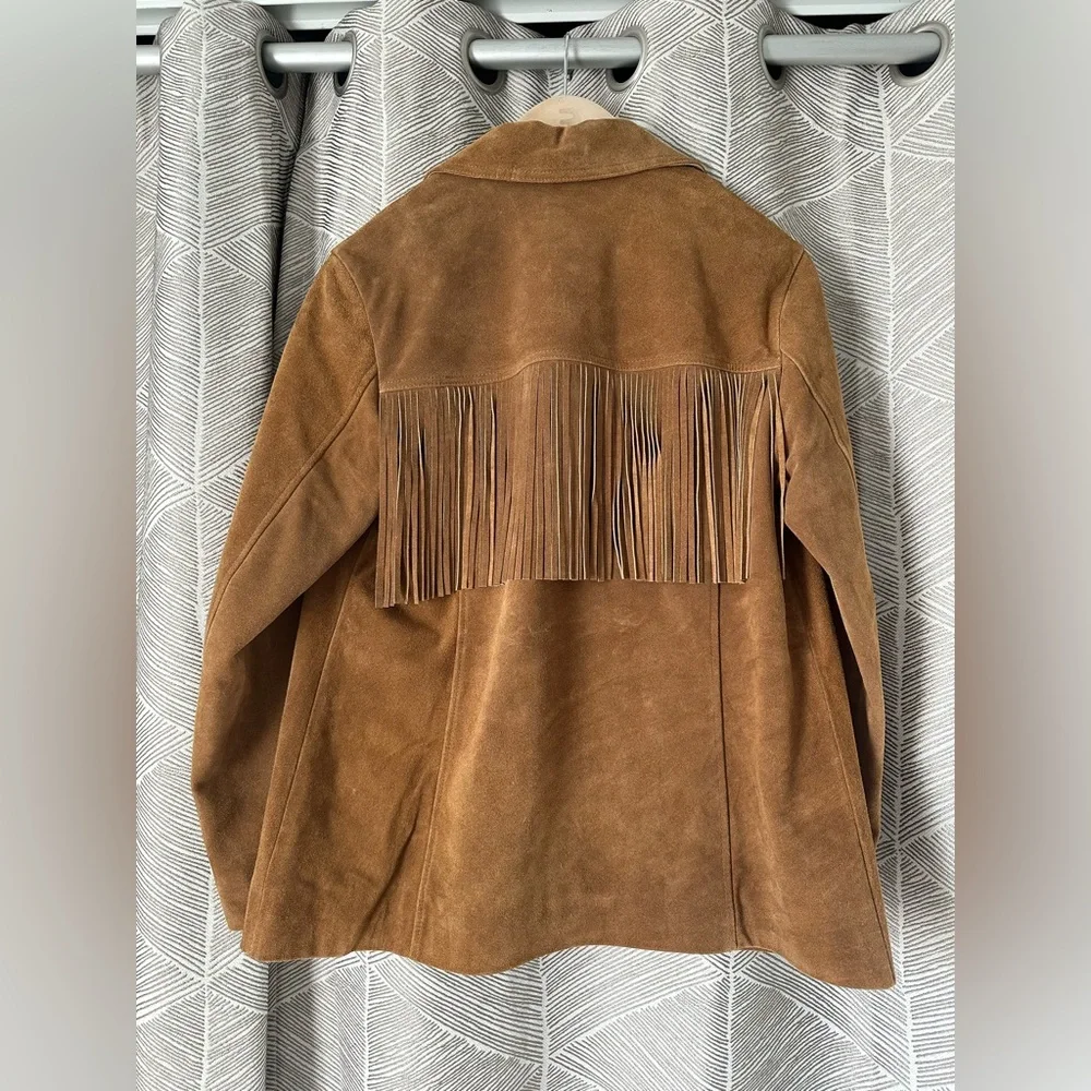 Madewell Fringe Shirt Jacket in Suede New With Tags Small Coastal Cowgirl - Picture 11 of 15